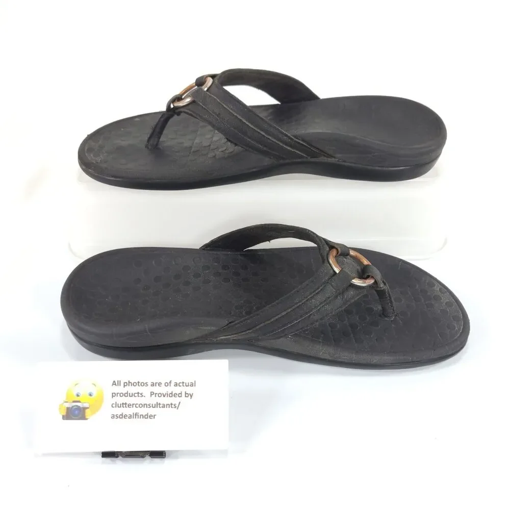 Vionic Tide Aloe Slip On Flip Flop Sandals Womens Size 6 TVW5366 Black